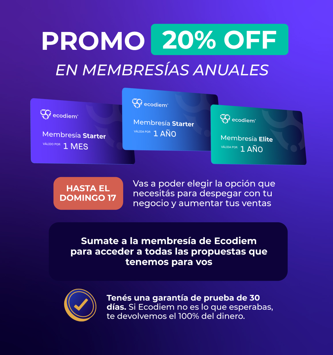 Membresía Ecodiem 20% OFF