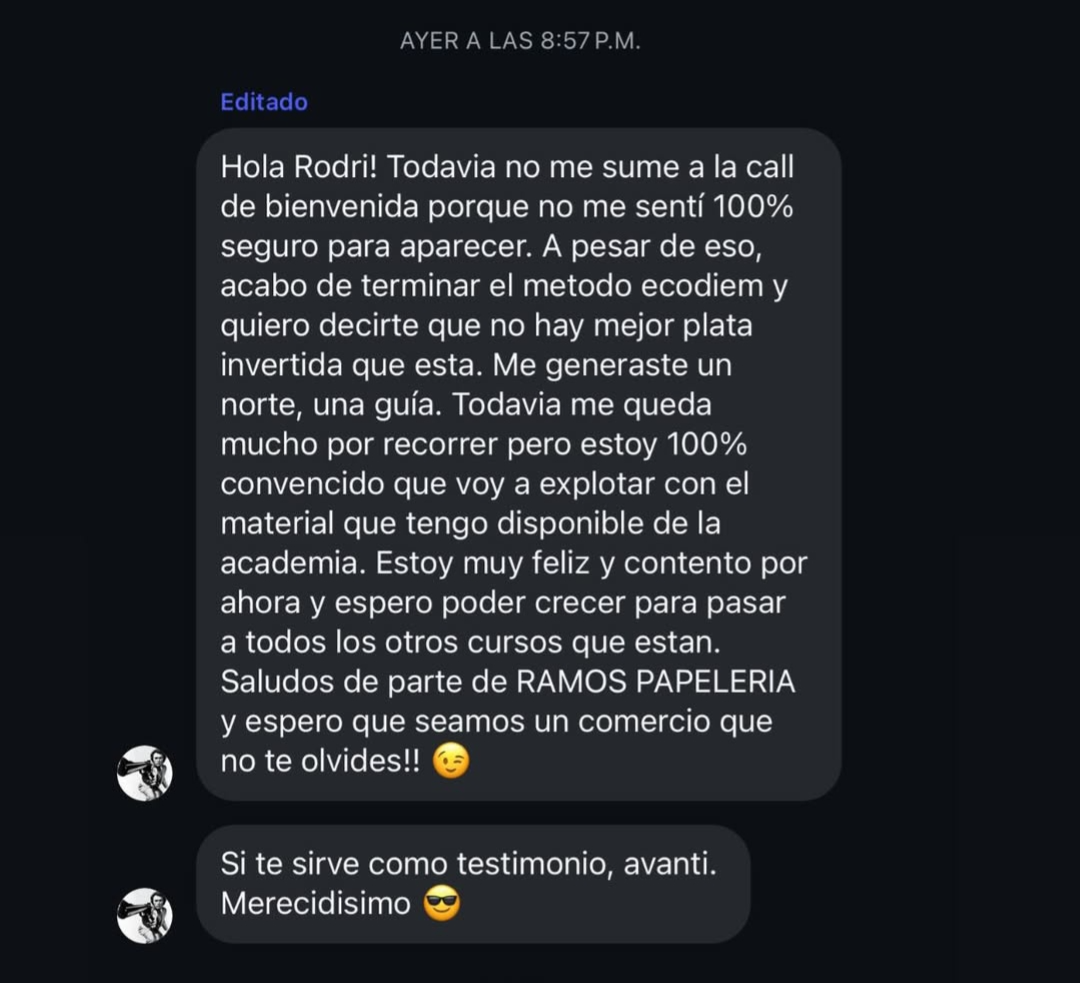 Testimonio de un alumno de Ecodiem