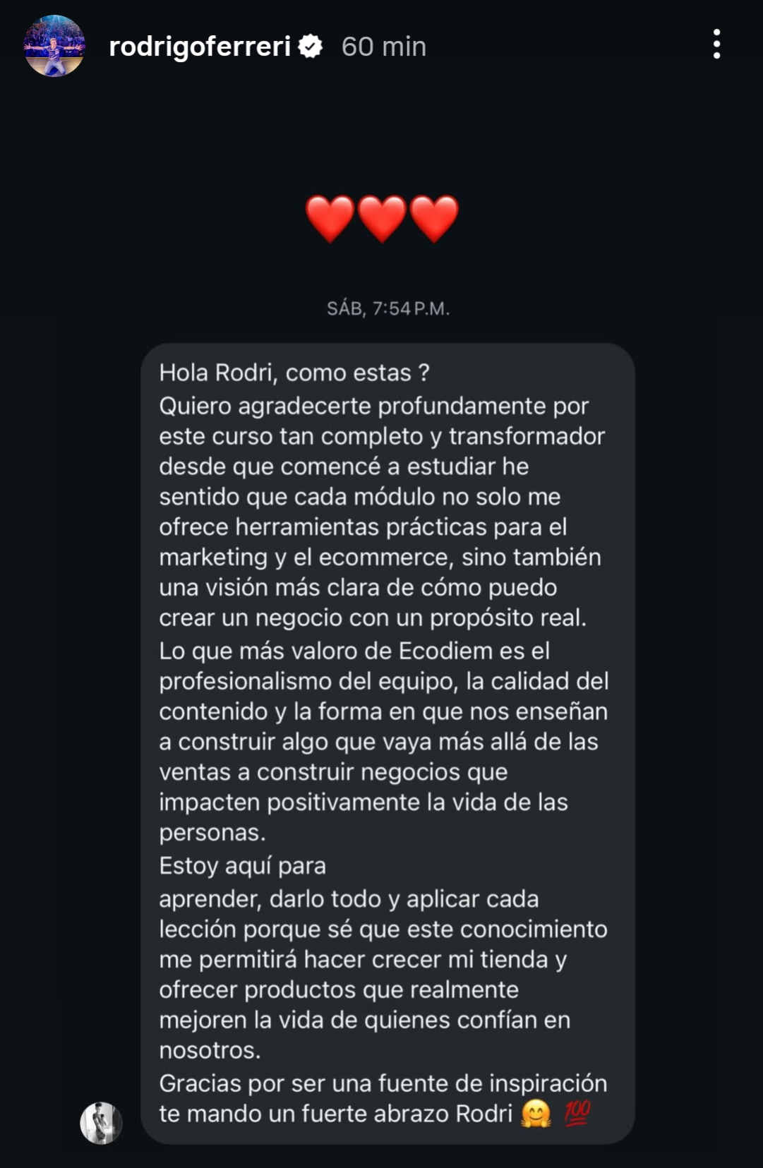 Testimonio de un alumno de Ecodiem