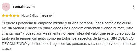 Testimonio de un alumno de Ecodiem