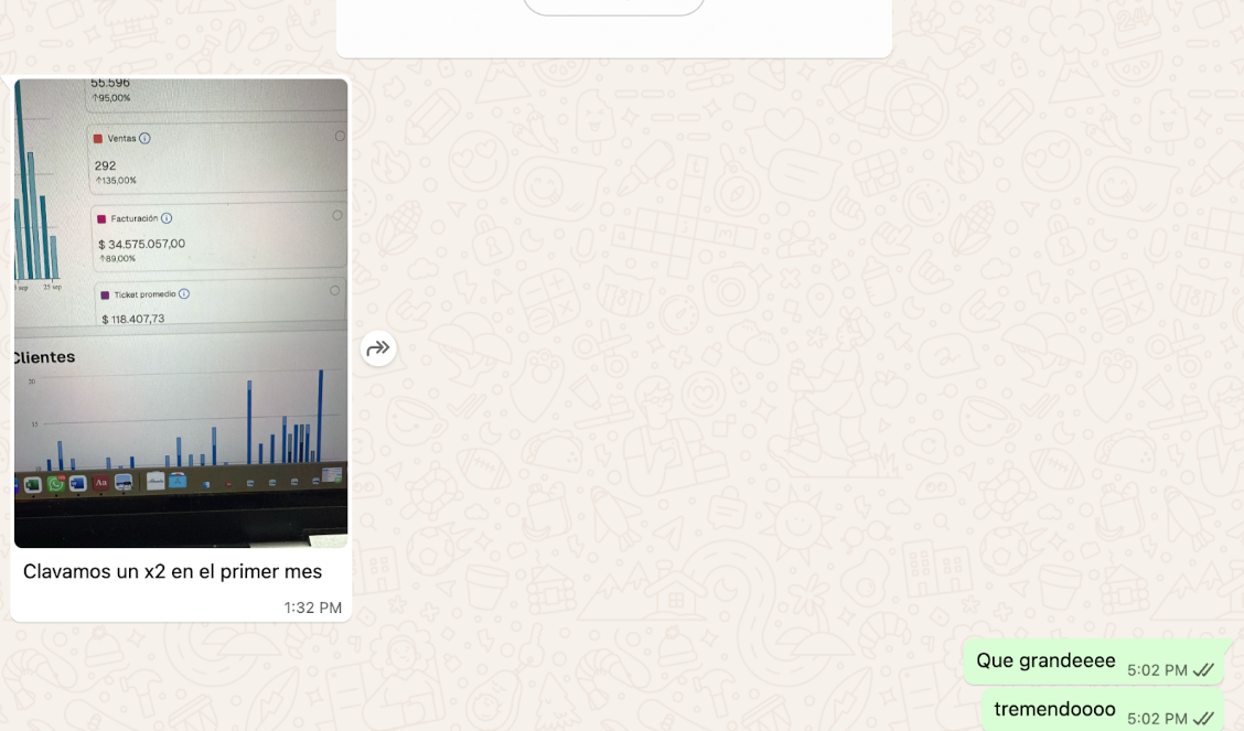 Mensaje de un cliente