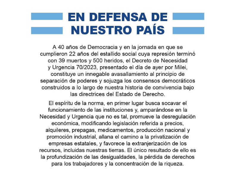 En defensa de nuestro país