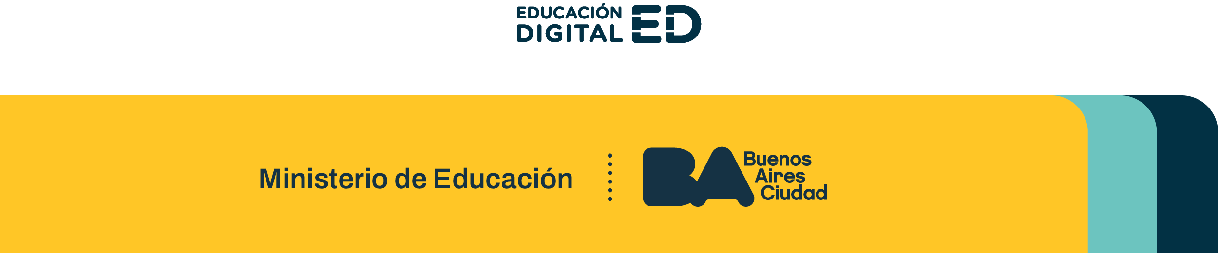 Footer con el logo de educacion digital y ministerio de educacion de la Ciudad de Buenos Aires
